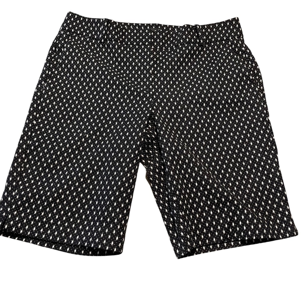 Ann Taylor Bermuda Shorts Womens 10 Black White Geometric Diamond City Shorts